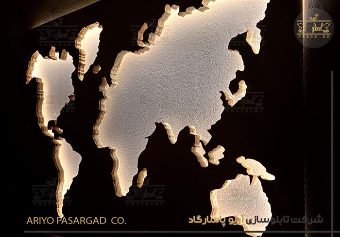 ساخت تابلو نقشه جهان چوبی تابلو نقشه جهان دکوراتیو چوبی و استیل